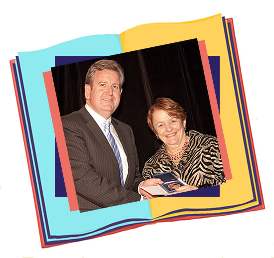 Libby receiving nsw premier's award